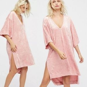 Free People Pink Velvet Dress/Long Shirt